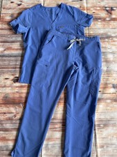 Figs Scrubs Ceil Blue Casma Top Yola Bottoms Size Medium Petite