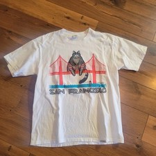 Vintage CRAZY Shirts Kliban Cat T Shirt size Large San Francisco USA 4A
