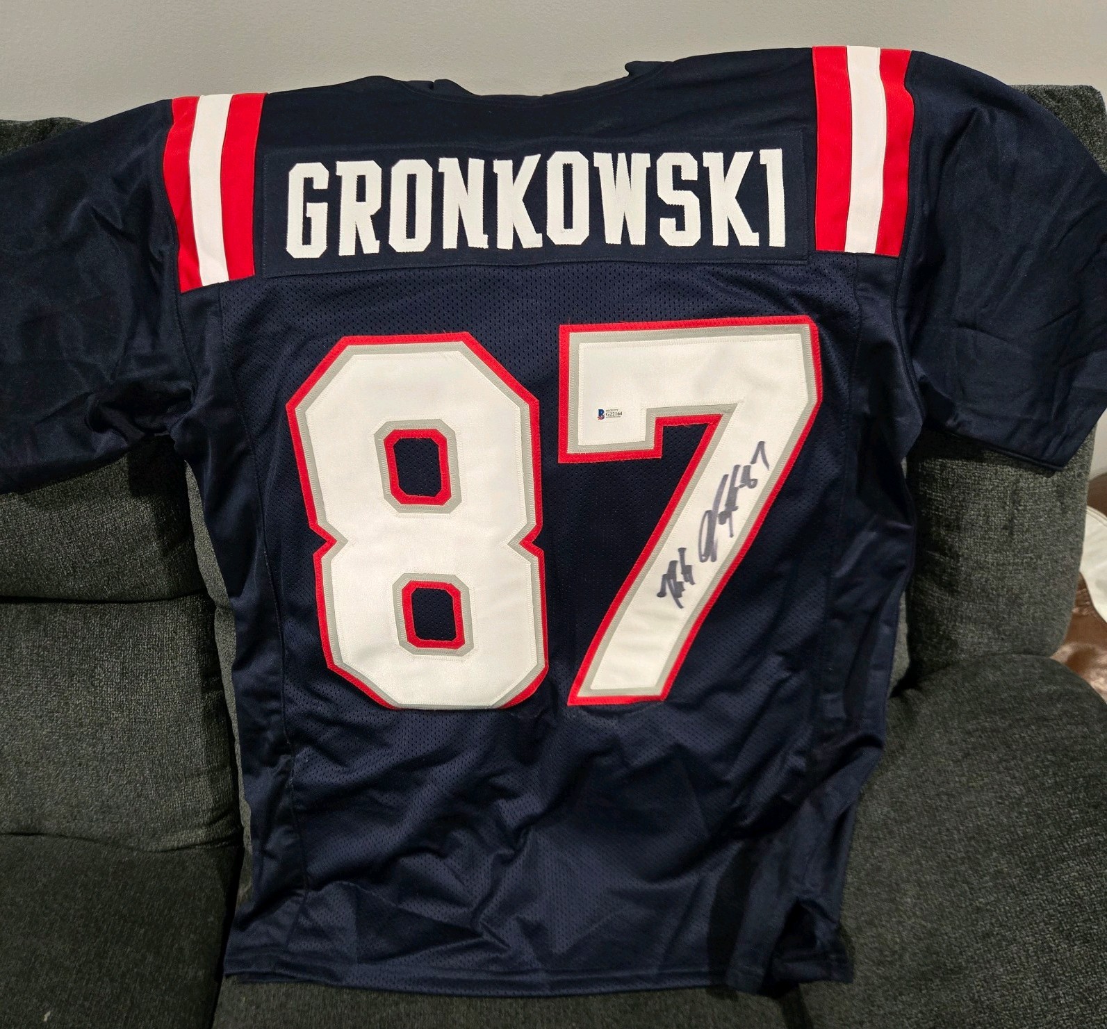Rob Gronkowski Signed Patriots Custom Jersey Beckett COA #87 Autograph