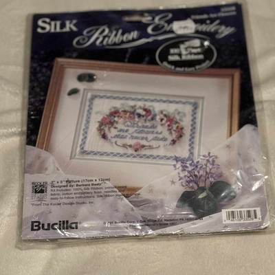 Bucilla Silk Ribbon Embroidery By Barbara Baatz Kit Friends Are Flowers 1995 Vtg