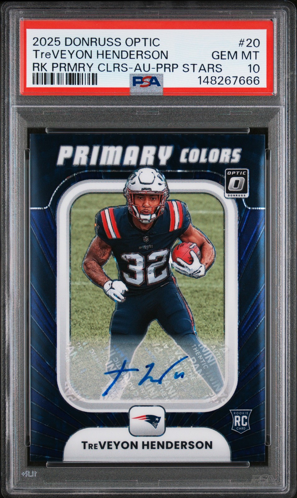 TreVeyon Henderson Panini Donruss Optic Rookie Primary Colors #20 Base
