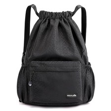Drawstring Backpack Sports Gym Bag Water Resistant String Bag Cinch Sackpack ...