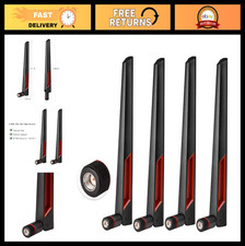 Dual Band WiFi Antenna 2.4GHz 5GHz RP-SMA Male Connector for PCI-E USB Router 4p