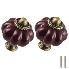 Deep Purple Pumpkin Knobs 12 Pack Ceramic Cabinet Knobs Vintage Drawer Pulls ...
