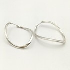 Vintage Sterling Silver 2” Twist Oval Hoop Earrings Marked 925 MWS 6.9g #00 — photo 9