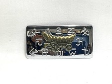 Vintage Western Cowboy CHAMBERS Branding Iron Covered Wagon Belt Buckle