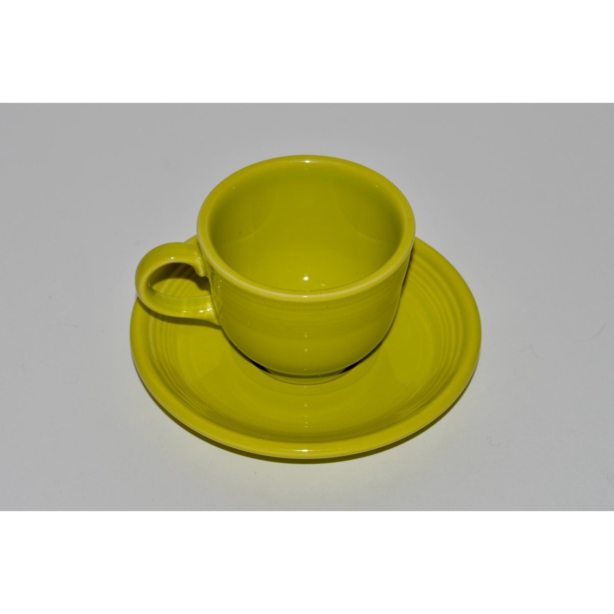 Fiesta Lemongrass Chartreuse Cup and Saucer, Homer Laughlin Fiesta Line  Ceramics