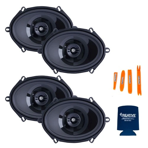 Memphis Audio Speaker Bundle: 2 Pairs PRX57 Coaxial Speakers