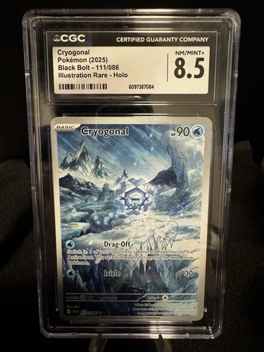 2025 POKEMON BLK EN-BLACK BOLT ILLUSTRATION RARE #111 CRYOGONAL CGC 8.5