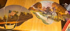 2 Vintage Advertising Hand Fans