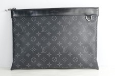Louis Vuitton Monogram Eclipse Pochette Discovery GM Clutch Pouch Document Case