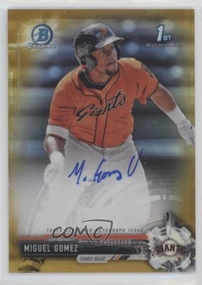 2017 Bowman Chrome Prospect Gold Refractor 19/50 Miguel Gomez #CPA-MG Auto 0b0
