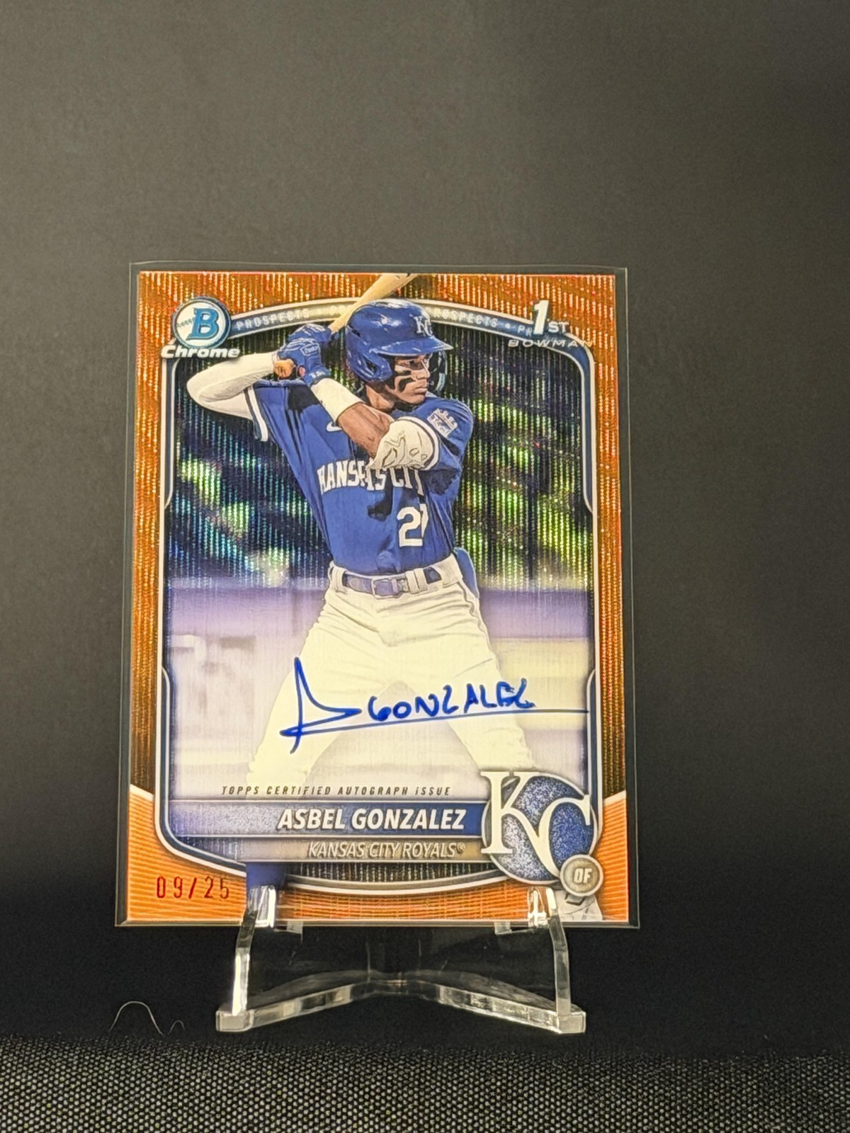 2025 Bowman Chrome Asbel Gonzalez Prospect Auto Orange Wave 09/25 #CPA-AG