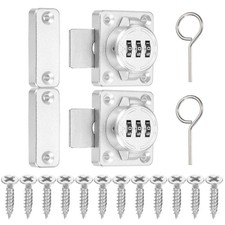 2 Pcs Combination Cabinet Latch Keyless Password Lock Silver