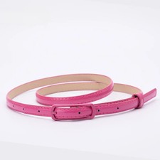 Faux Leather Belt 1.2cm Super Slim Candy Color Girls Casual Dress Waist Belts