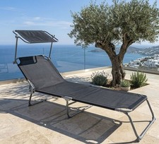 Sonnenliege KRETA Sonnendach Gartenliege Liegestuhl Relaxliege Strandliege Liege