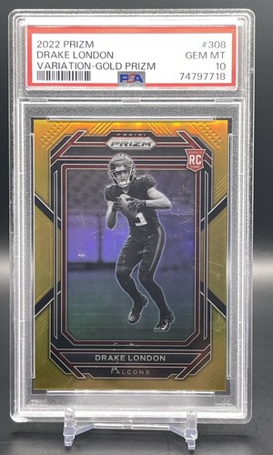Drake London [Gold] #308 2022 Panini Prizm card