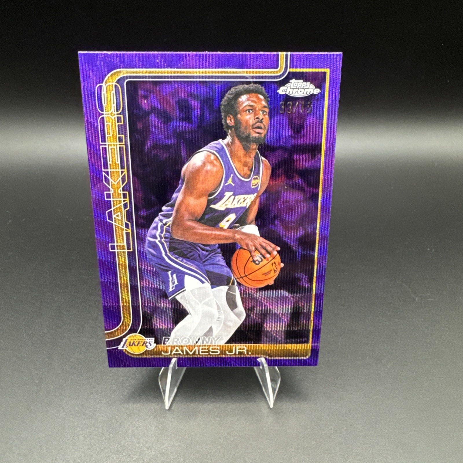 BRONNY JAMES JR. 2025-26 TOPPS CHROME UPDATE PURPLE WAVE REFRACTOR /75 Q3464