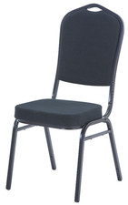 Steel Emperor Banqueting Chair Black Fabric with Black Frame | Stacking Chair