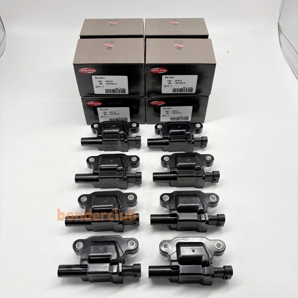 8Pcs Delphi Ignition Coil UF413 for Chevy Silverado 1500 GMC 5.3L 6.0L 6.2L V8 Foto 2 de 4