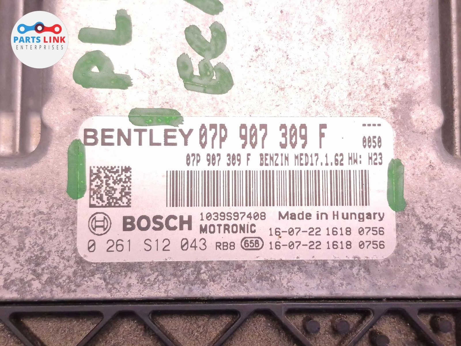 2016-20 BENTLEY BENTAYGA POWERTRAIN ENGINE CONTROL MODULE 07P907309F 6.0L W12