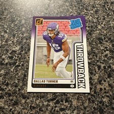 2024 Panini Donruss Rated Rookie Throwback Dallas Turner #1 (RC) Vikings