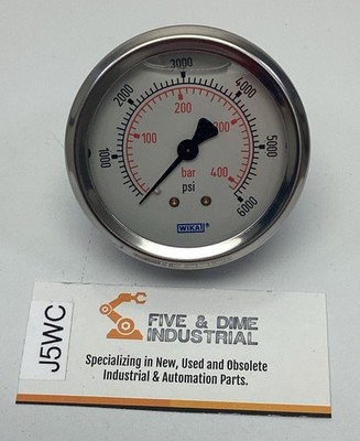 Wika 4238291 Type 213.53 2.5'' 0-6000 PSI Pressure Gauge 1/4'' NPT CBM, Filled