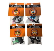 Halloween Plastic Push in Pumpkin Decorating Kits 1 Set 4 Packs