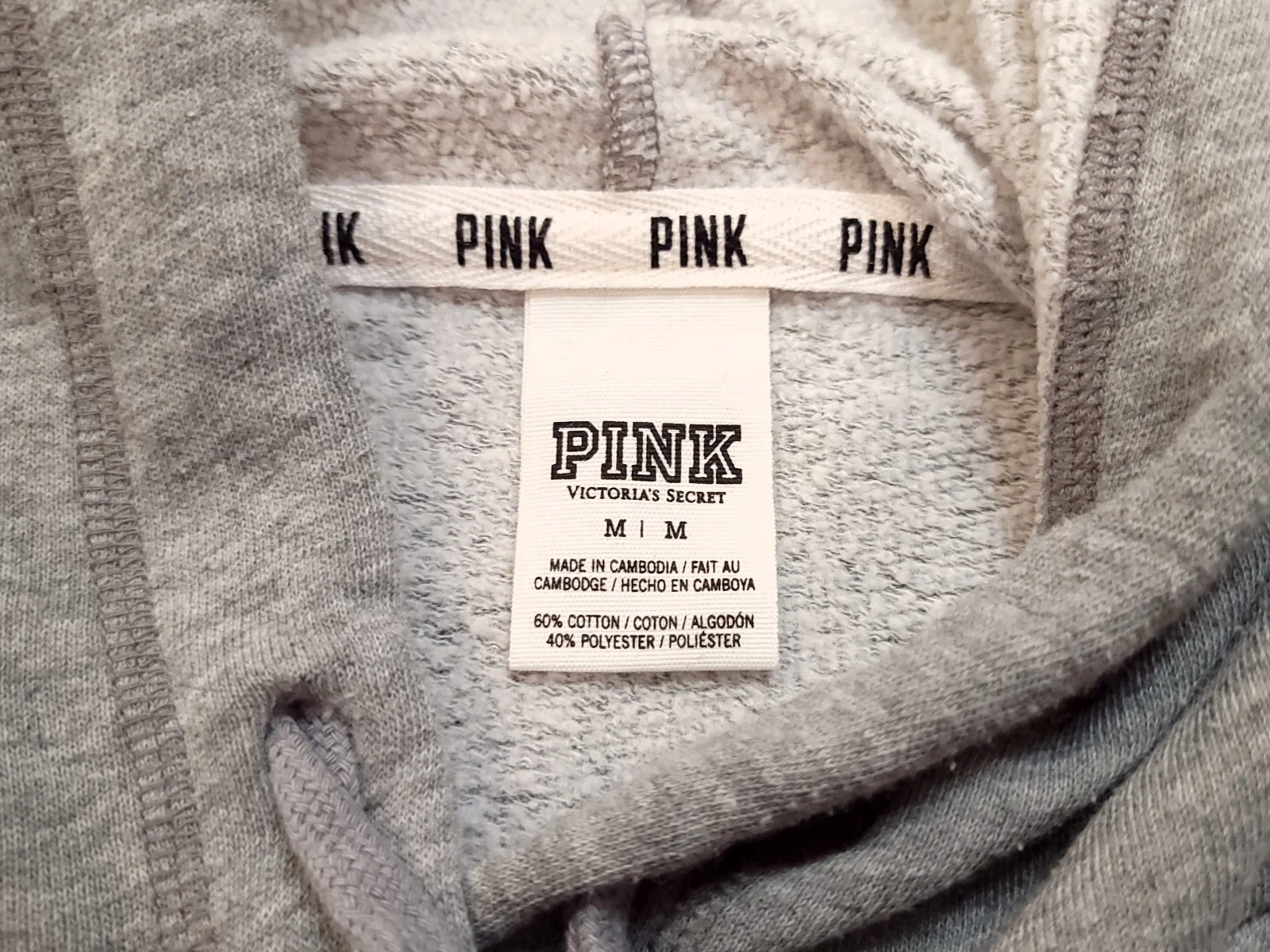 UNDERCOVER Felpa con cappuccio oversize rosa Victorias Secret taglia media grigio logo
