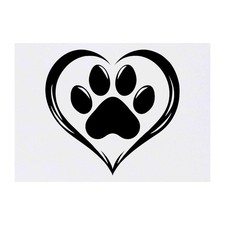 'Paw Print Heart' Temporary Tattoos / Transfers TO00074643 