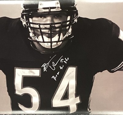 Brian Urlacher Signed Poster 20x72 Original Bear Hug 2006 HOF