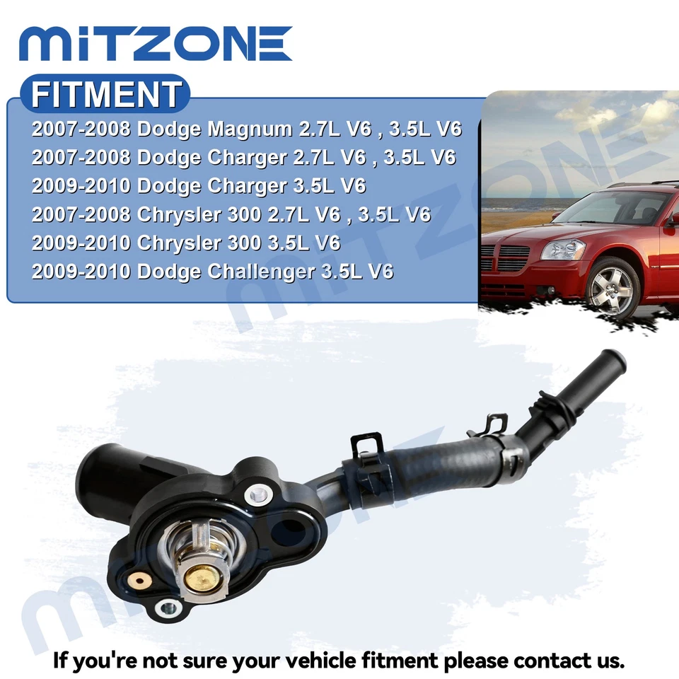 Carcasa de termostato Mitzone para Dodge 07-08 Magnum Charger Chrysler 300 2,7 L Foto 2 de 4