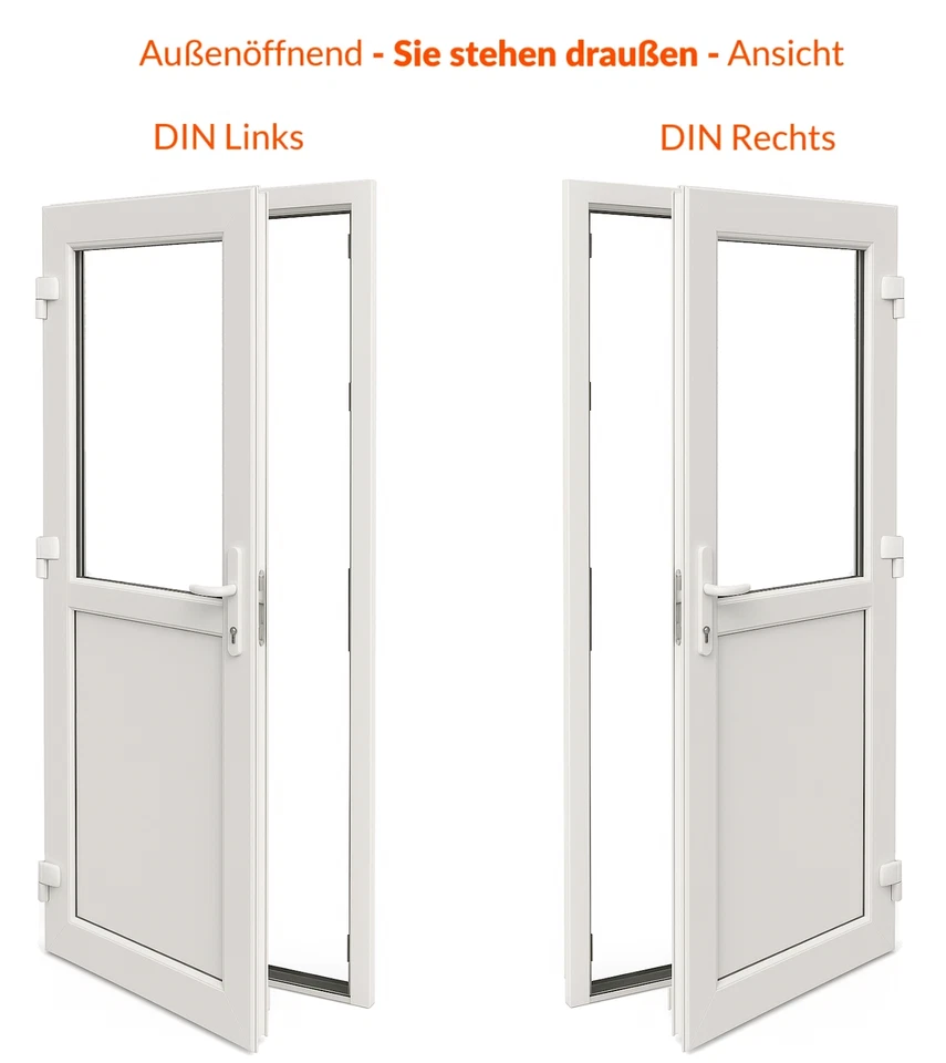 Nebeneingangstür Kunststoff halb Glas Nebentür anthrazit weiß außenöffnend - Bild 3 von 4