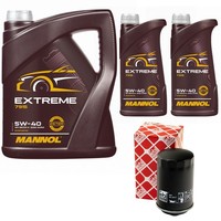 MotoröL Set Mannol 5W-40 API SN/CH-4 7 Liter + ÖLfilter FüR VW Amarok 2.0 TSI