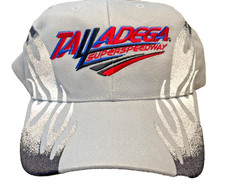 Vintage Talladega Super Speedway NASCAR Racing GREY Adjustable Strap Hat Cap