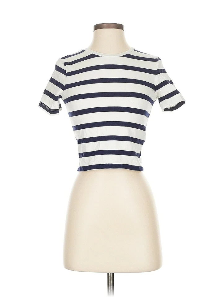 Zara Mujer Marfil Manga Corta Cuello Alto S