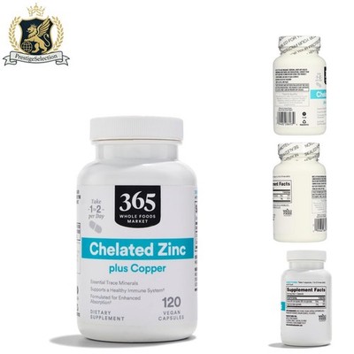 120 Count  Chelated Zinc Plus Copper - Essential Immune Support Capsules