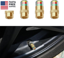 4Pcs Car Tire Pressure Monitor Valve Stem Caps, 2.4Bar 36PSI Car Tire Pressure