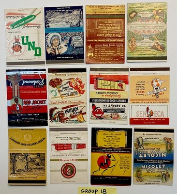 Early American Indian related matchcovers - Group 18 - 40-Strike