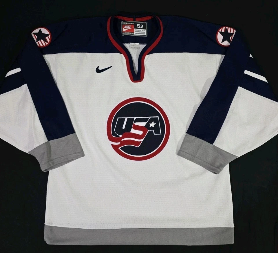 Винтажная хоккейная футболка Nike командные виды спорта команда США белая/синяя мужская размер 52 (L) - Изображение 2 из 4