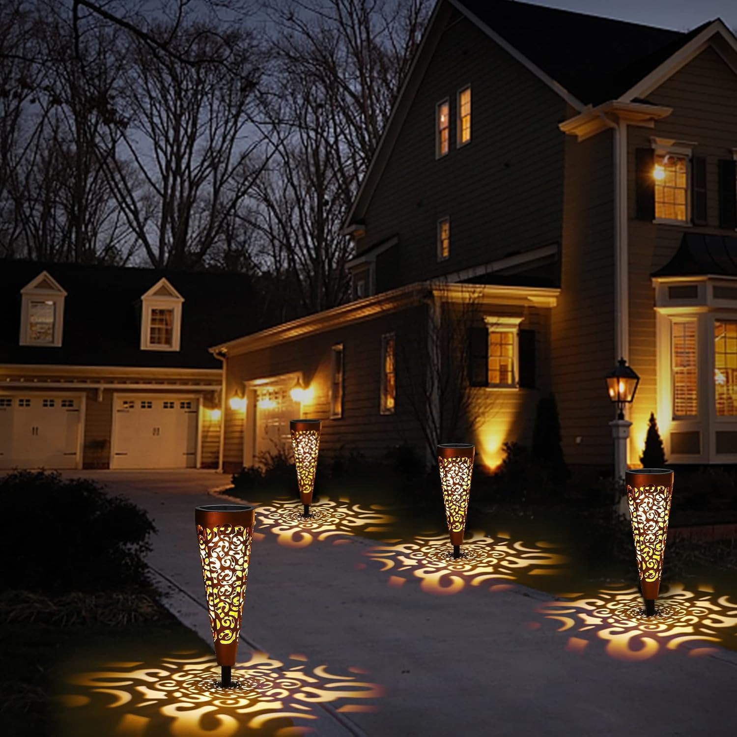 Set 6 Luci Solari Giardino Decorative IP65 - Atmosfera Elegante Esterni - 2