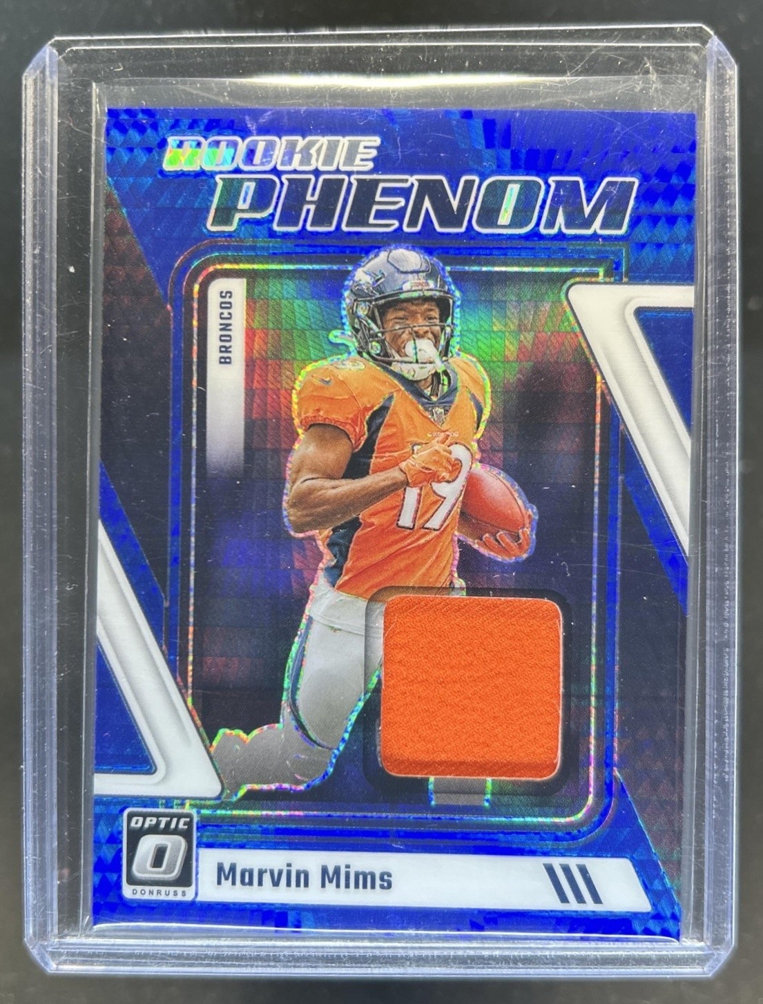 Marvin Mims Panini Donruss Optic Rookie Phenoms Relics #RPMMI Blue Hyper
