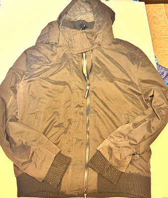 Superdry Men's Hooded Windbreaker Jacket Black Zip-Up XL International Mt