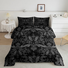 Jacquard Damask Duvet Quilt Queen Size Vintage Floral Bedding Set for Kids Boys