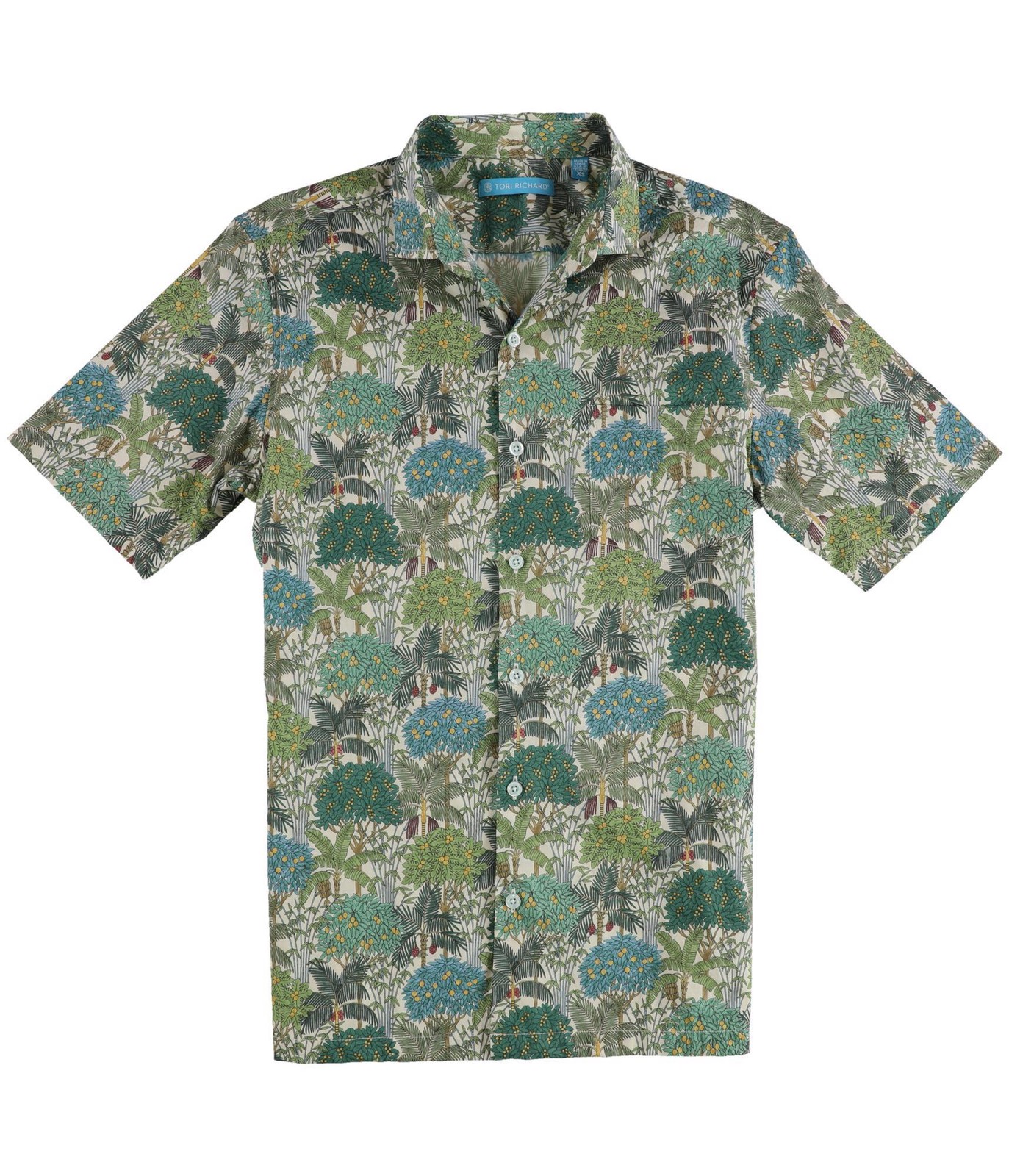 Мужская рубашка на пуговицах Fruitopia от Tori Richard, зеленая, X-Small