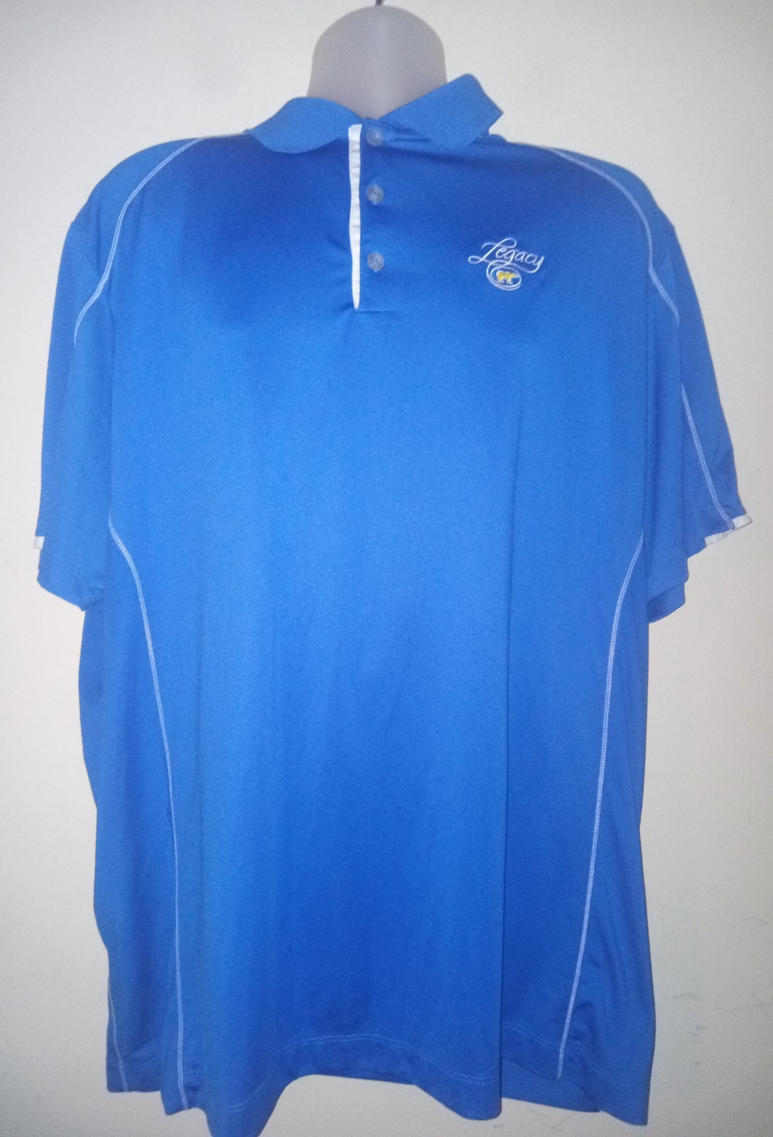 Nike Dri Fit Golf Polo Men's XXL Short Sleeve Shirt Polyester Casual Blue Legacy