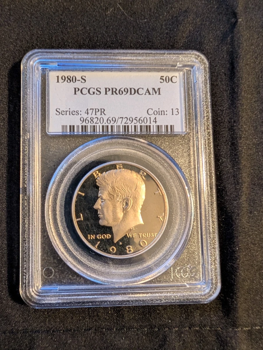 PCGS Certified PR 69 Graded 1980 Kennedy US Half Dollars (1964-Now