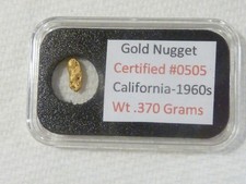 Genuine Gold Nugget in Assay Very attractive .370 Gram 6304.76 per troy oz