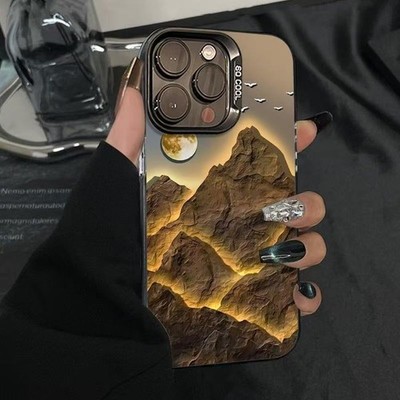 Wholesale (80pcs) Golden Mountain Design Hard Case for iPhone 12/13/14/15 Pro/Pr
