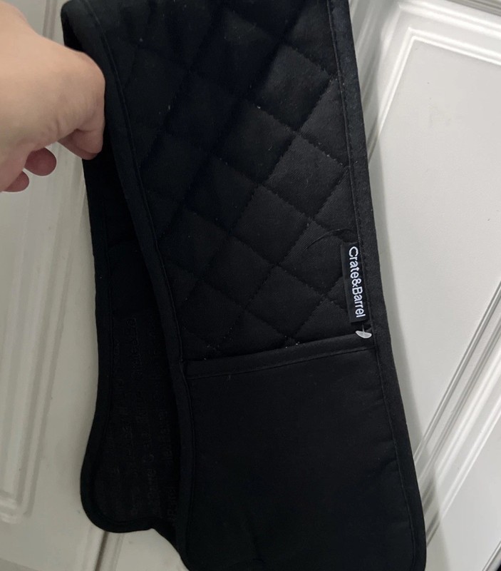 Crate & Barrel Black Silicone Grip Double Oven Mitt 313652